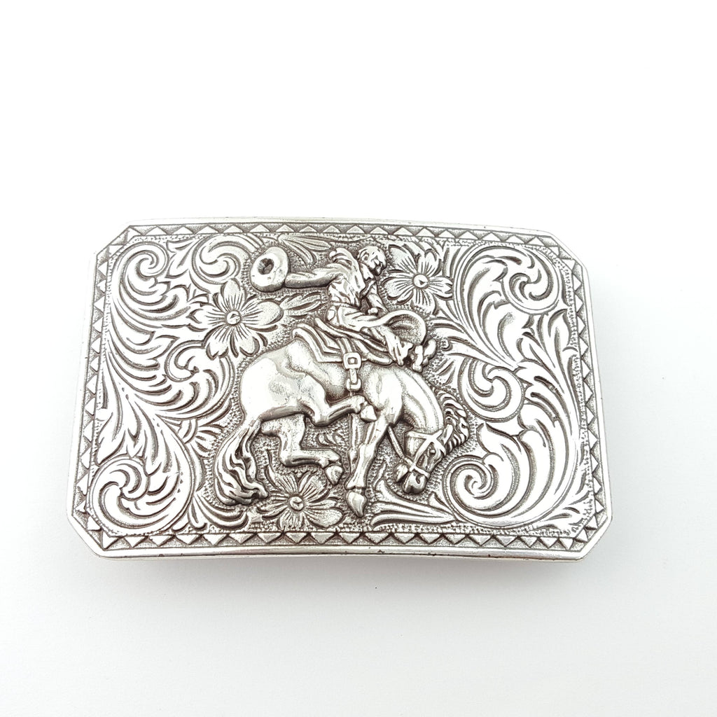 Buckle: Western Silver Rodeo Belt Buckle