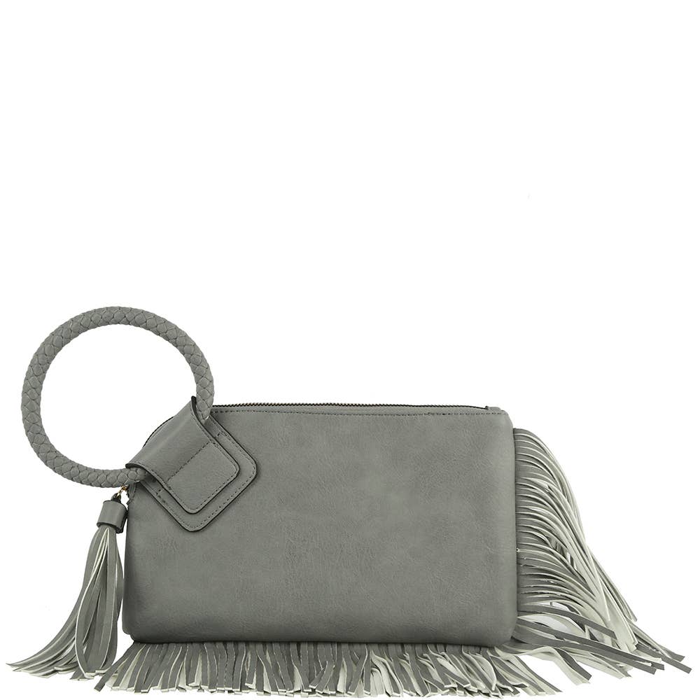 Wristlet Fringe Clutch Bag