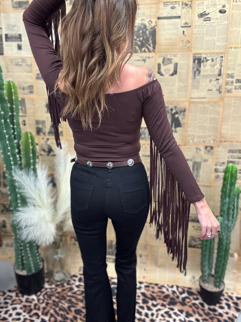 Ella Fringe Long Sleeve Top
