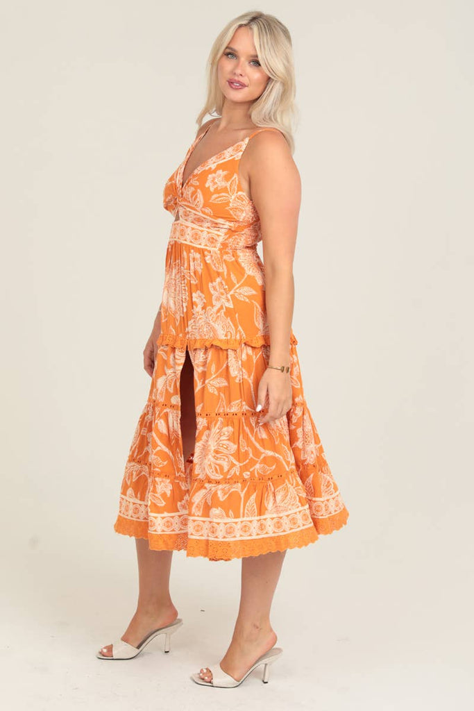 Orange Crush Twist Front Dress