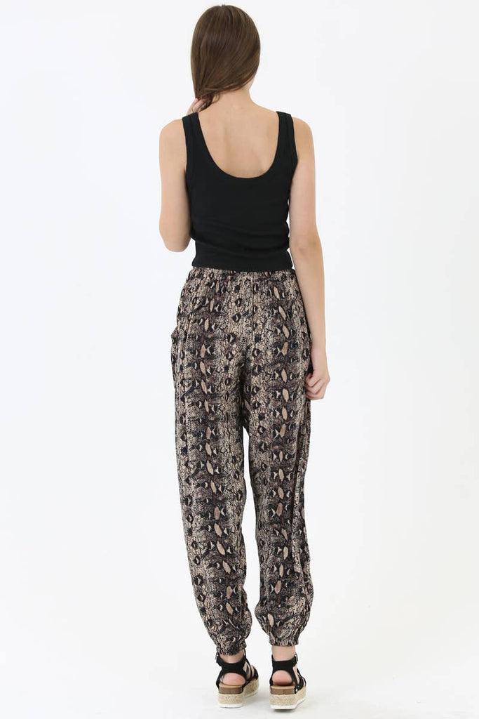 Snake Print Jogger Pants