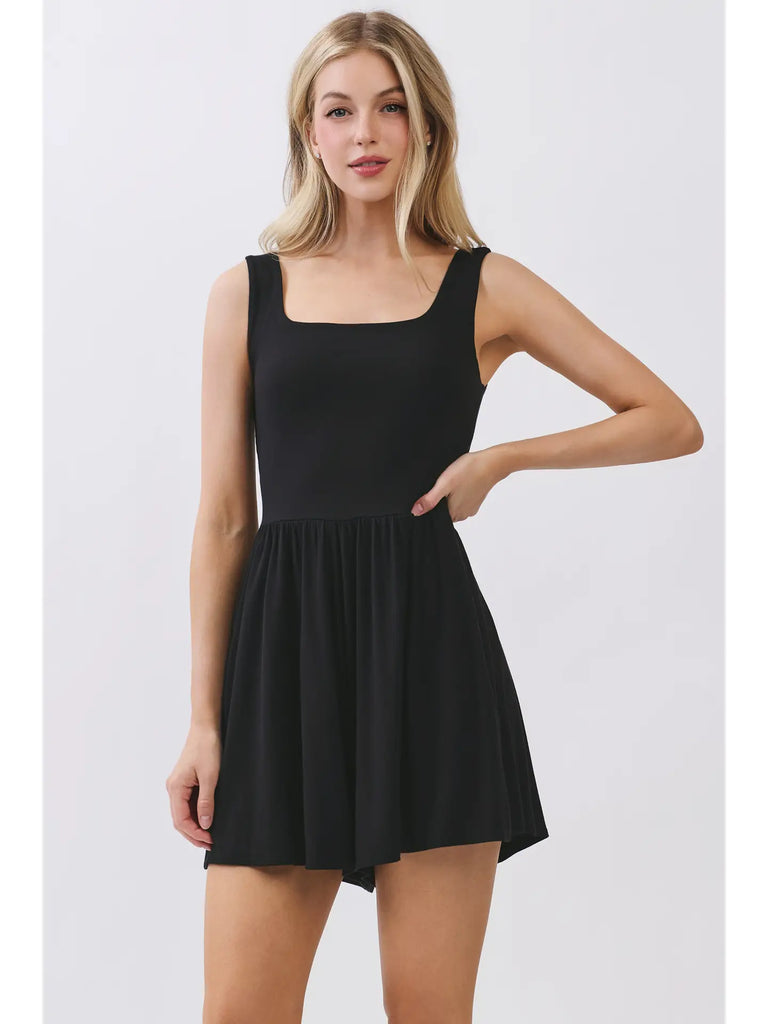 Wide Strap Black Romper
