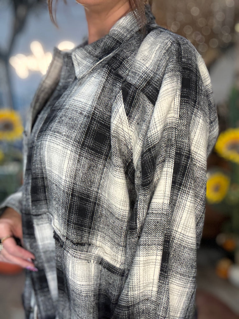 Grayskies Plaid Flannel Shacket