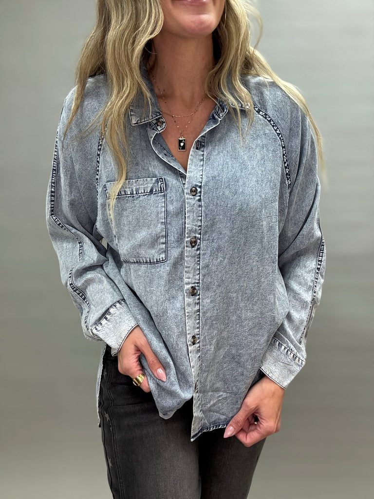 Tencel Denim  Button Down Top