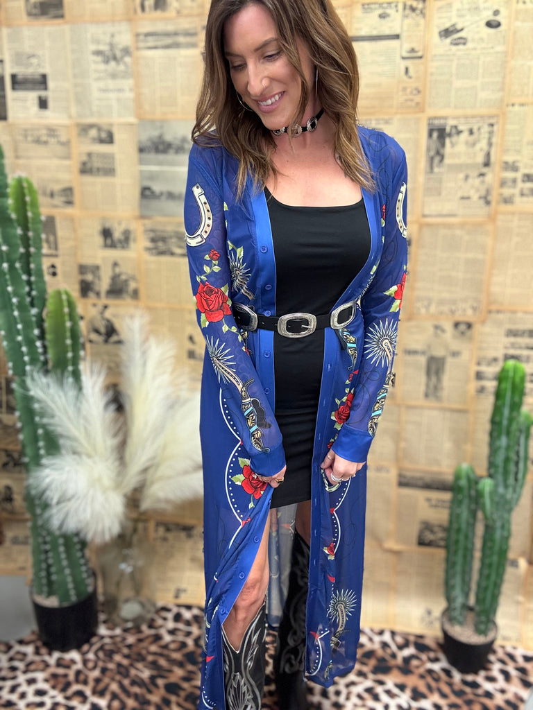 Spurs & Roses Mesh Maxi Duster
