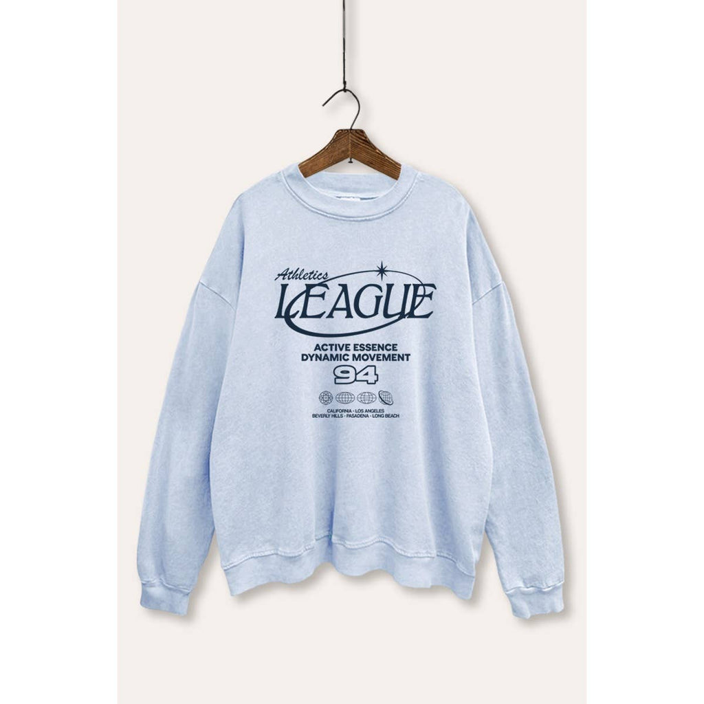 Retro Athletic Sports Graphic Mineral Wash Sweatshirt