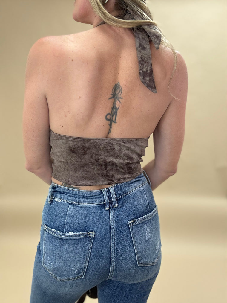Gretchen Suede Halter top