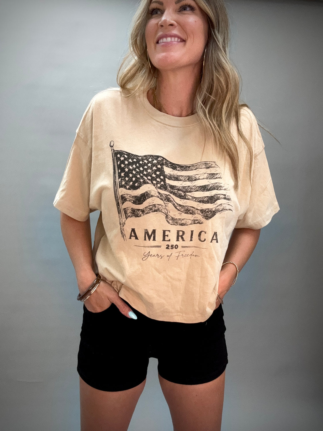 Khaki America Graphic Tee