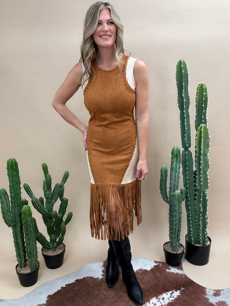 Palomino  Suede Studded Fringe Dress