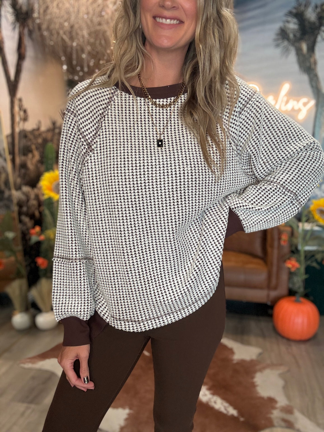 Waffle Pullover