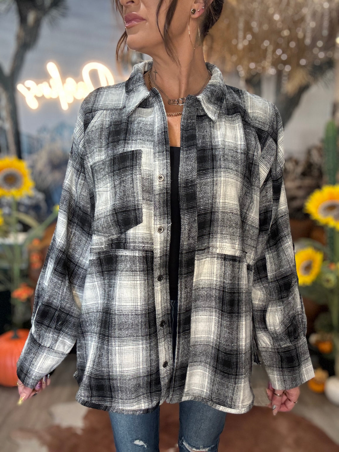 Grayskies Plaid Flannel Shacket