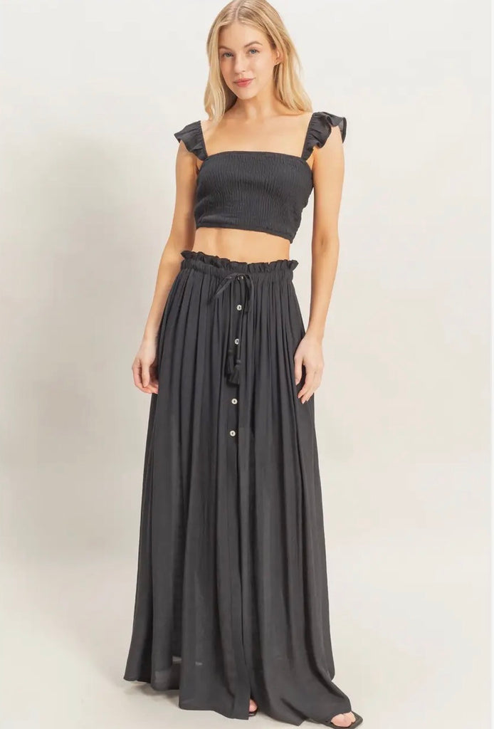 Black Riveria Skirt Set