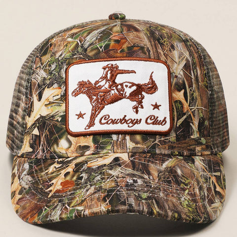 Cowboy Club Camo Embroidery Patch Hat