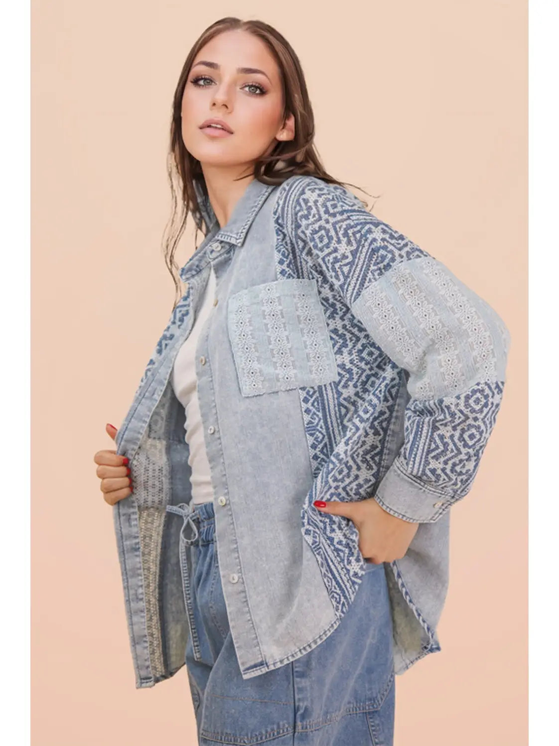 Tucson Aztec Denim Button Down Shirt