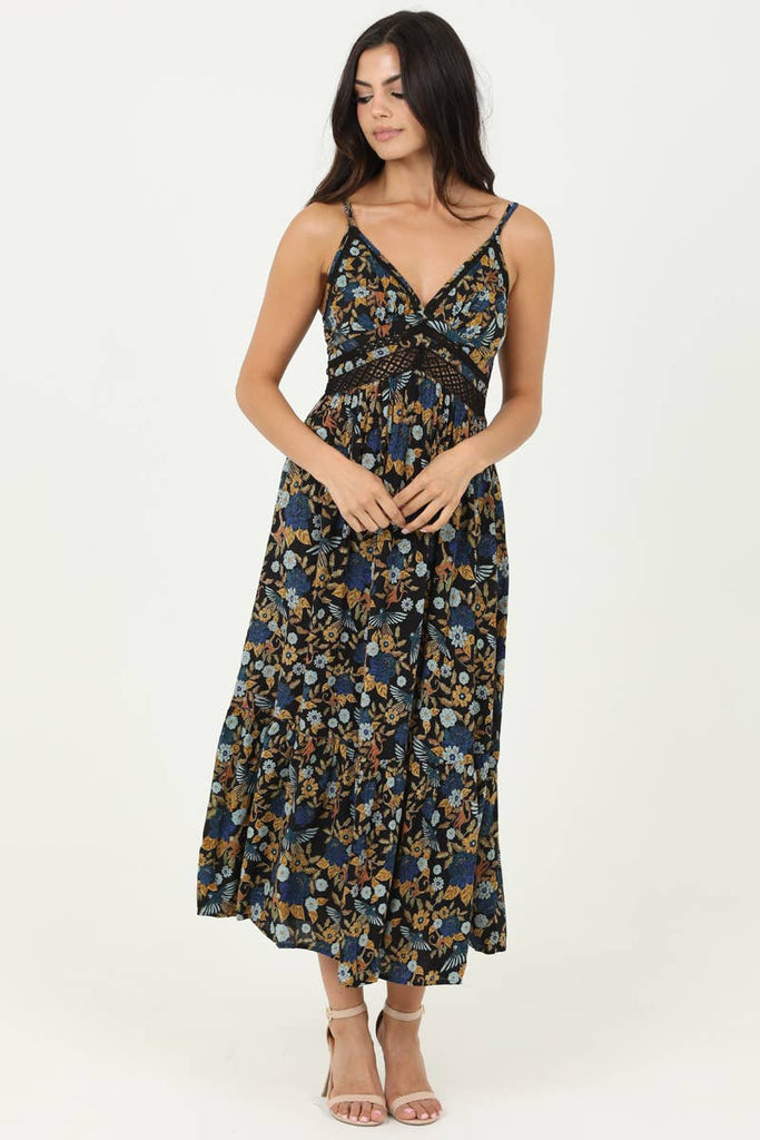 Twilight Floral Lace Trim Dress