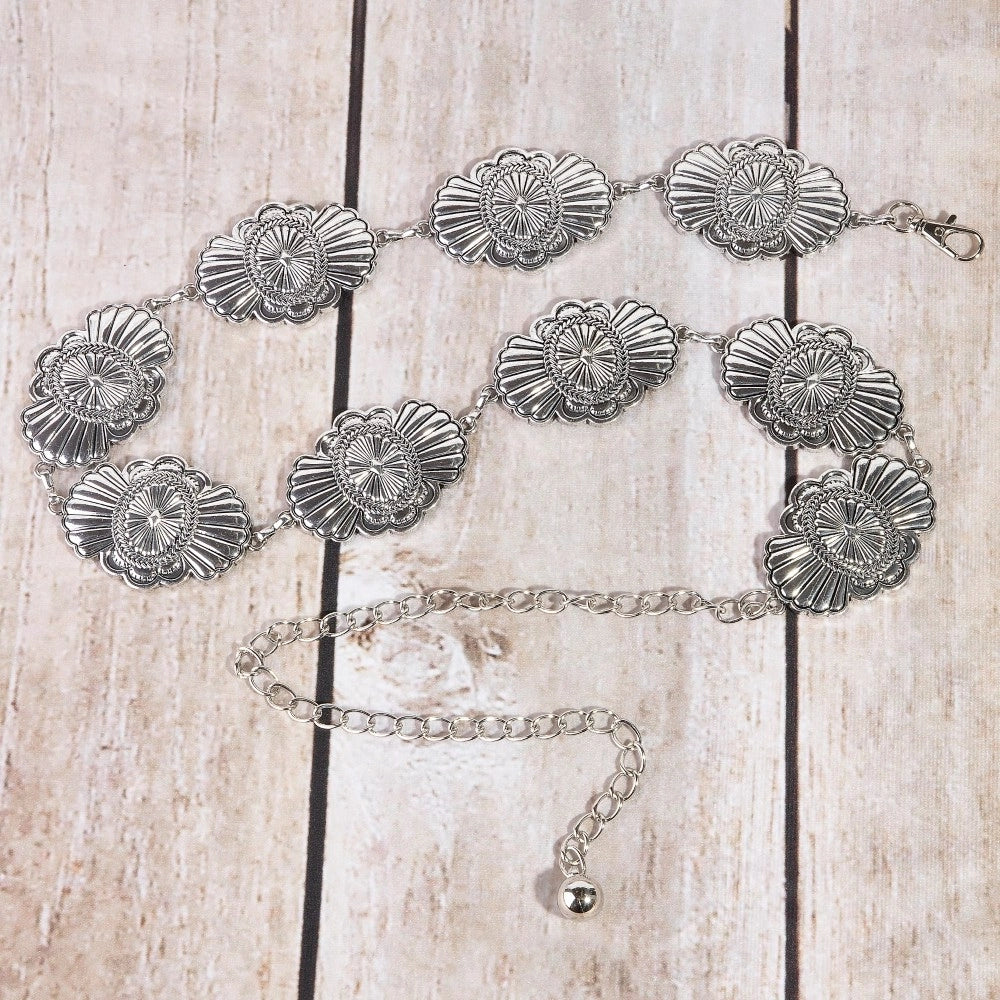 Gold Flower Medallion chain belt