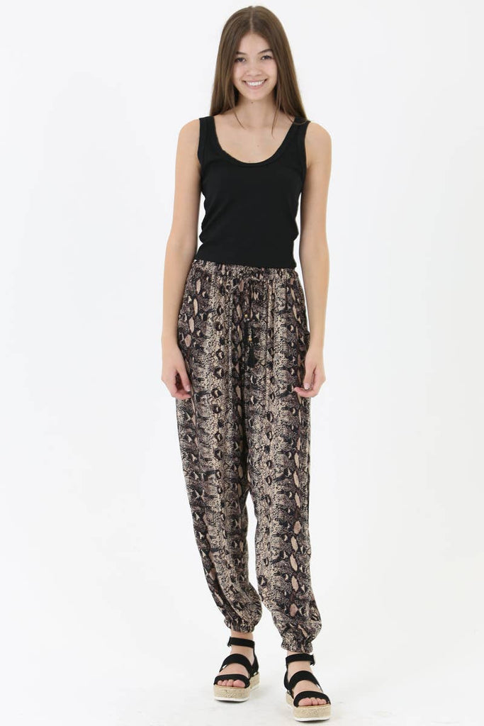 Snake Print Jogger Pants