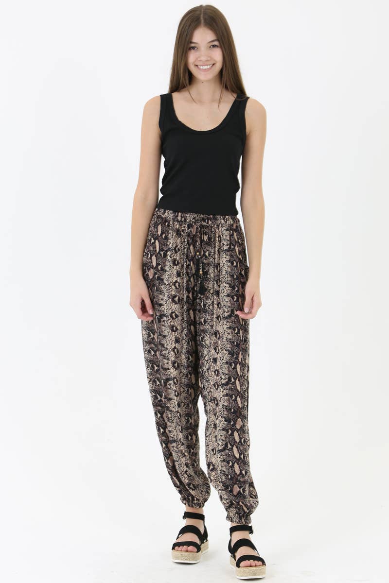 Snake Print Jogger Pants