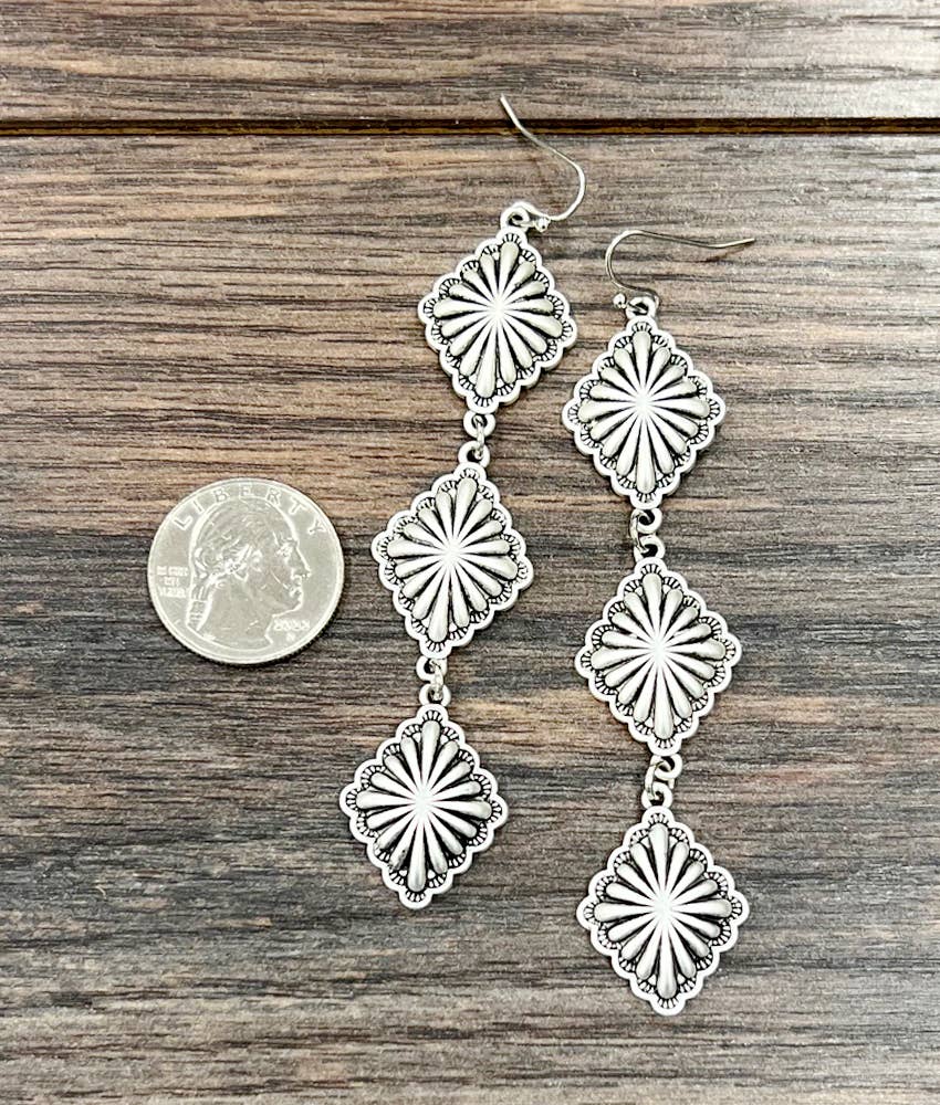 Drop Concho Earrings
