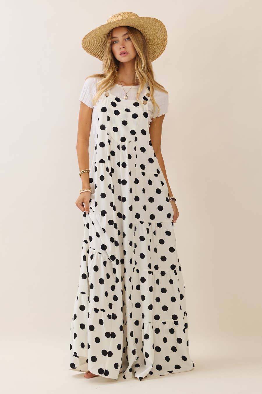 Polka Dot Sling Maxi Jumpsuit