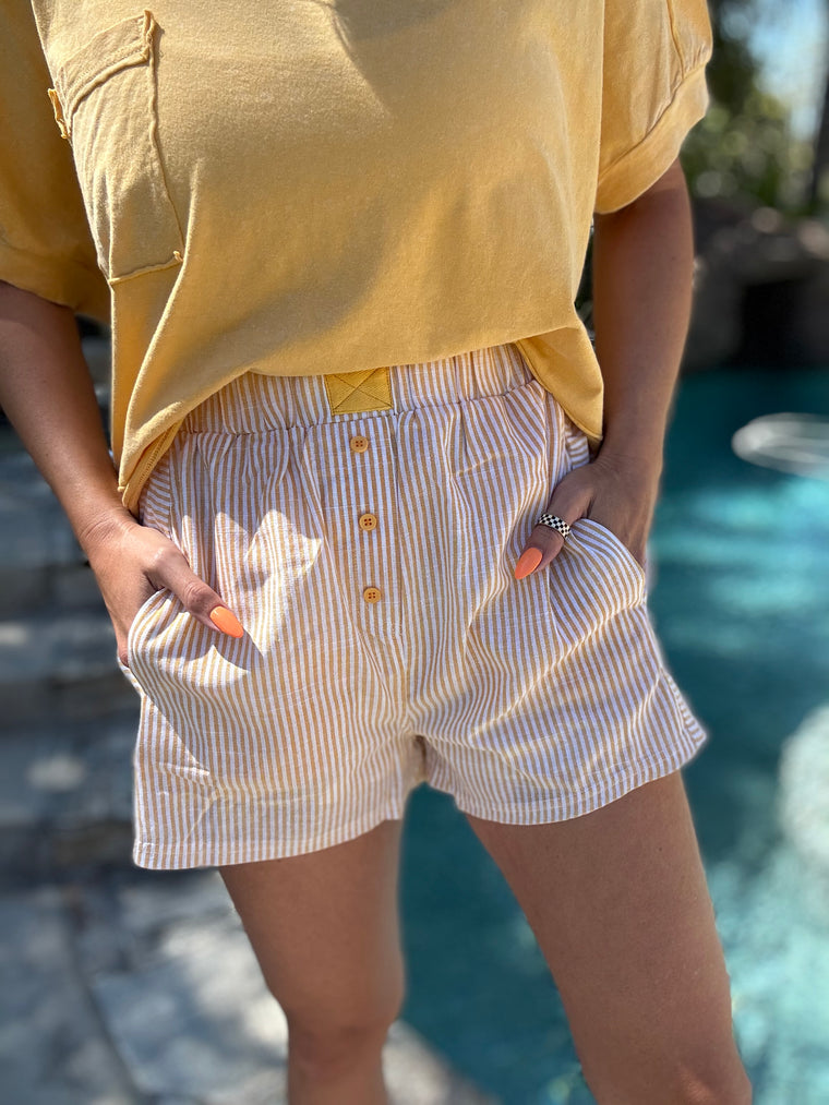 Yellow Stripe Boxer Shorts