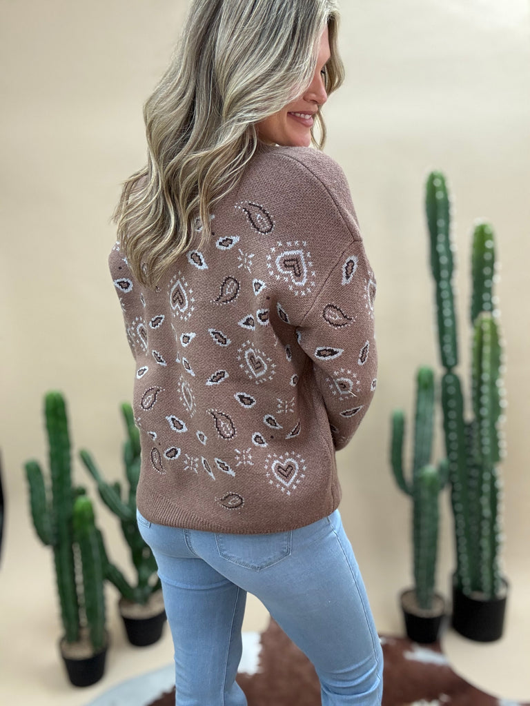 Bandana Button Down Cardigan