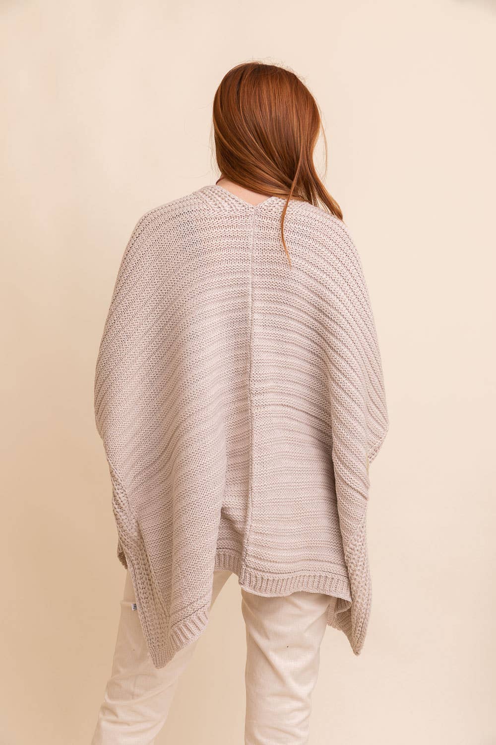 Fashionable Ridged Rib Knit Ruana – Perfect for Autumn 🍁