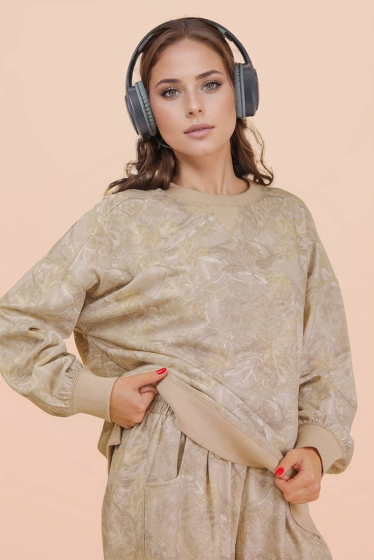 Light Wash Camo Pullover