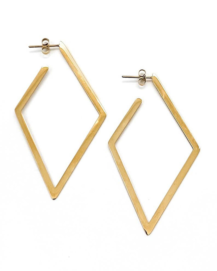 Elvira Gold Open Diamond Earrings