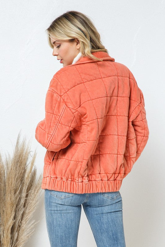Pumpkin Quilted Jacket