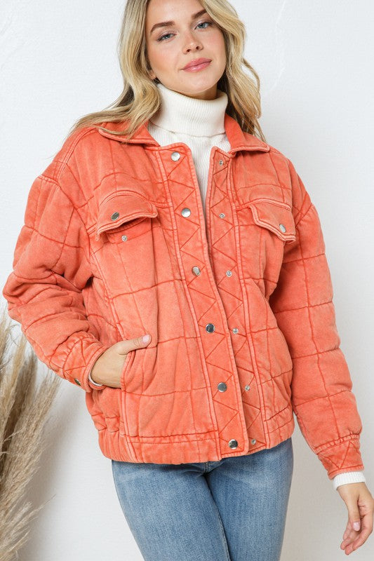 Pumpkin Quilted Jacket