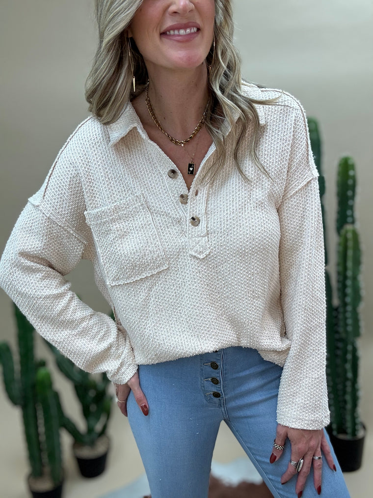 Buttercream Textured Pullover