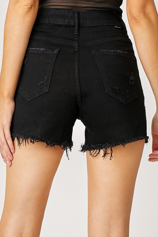 Fringe Pocket Black Risen Shorts