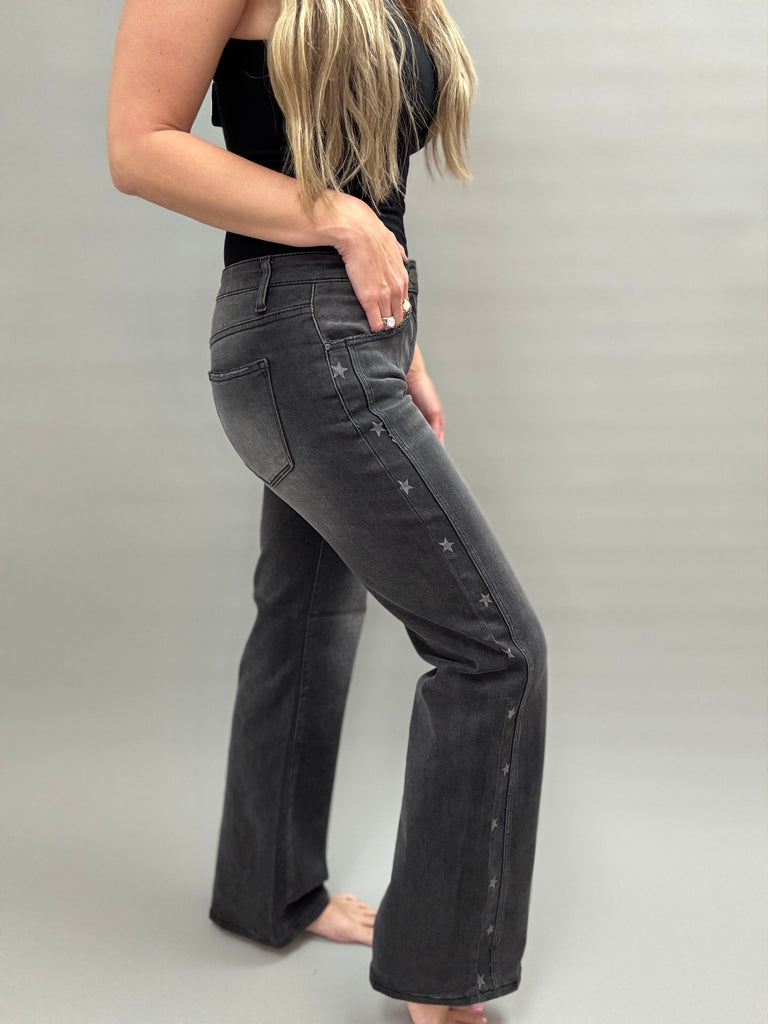 Stardust Black Washed Straight  Risen Jeans