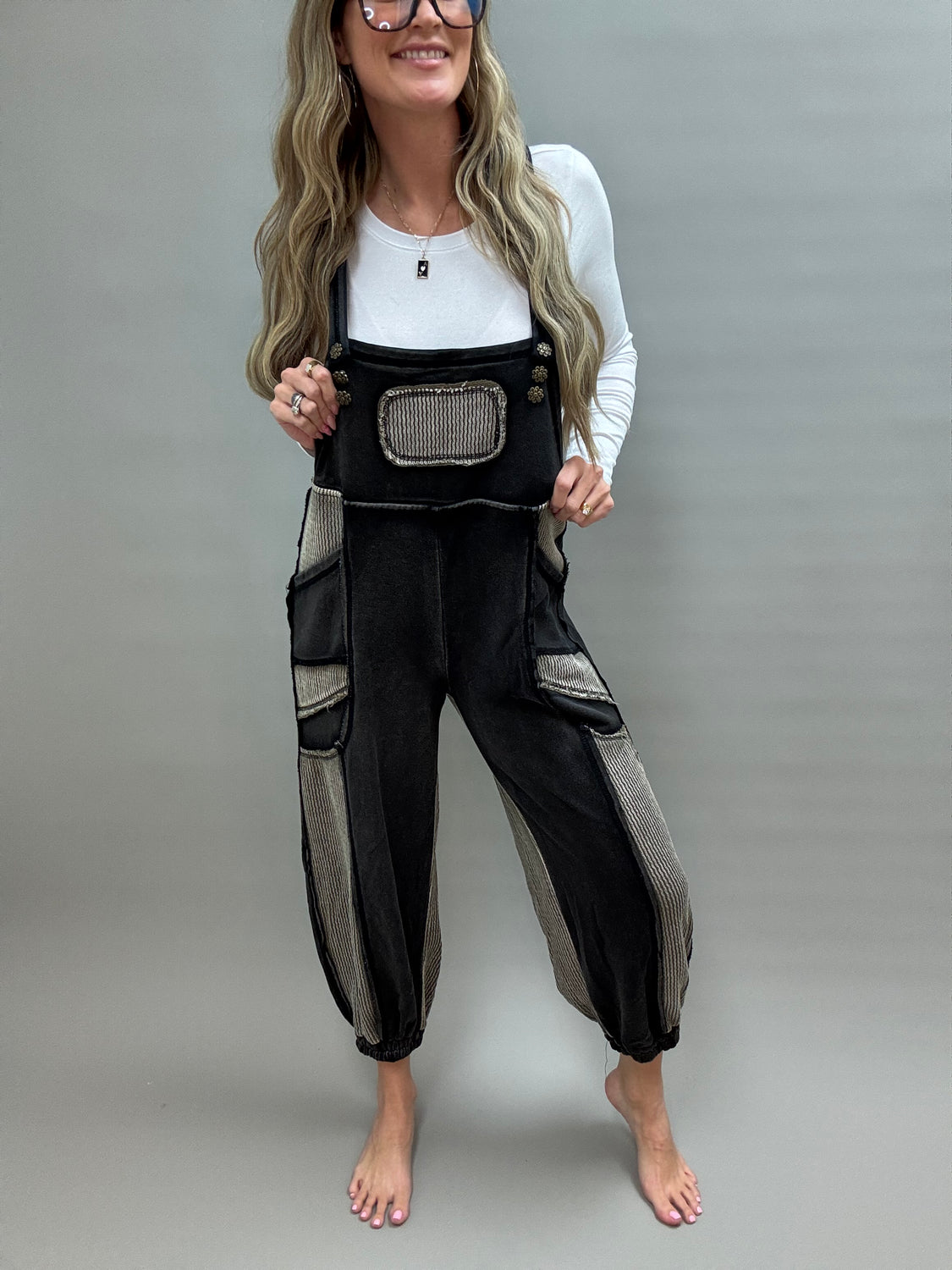 Canyon Quilted French Terry Overalls