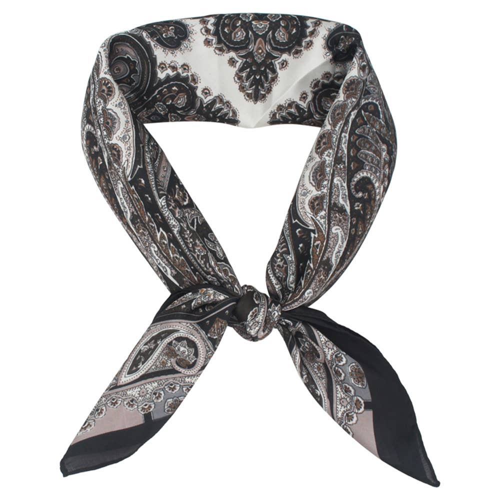 Black Vintage Paisley Bandana