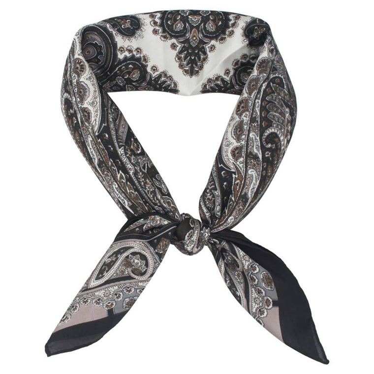 Black Vintage Paisley Bandana