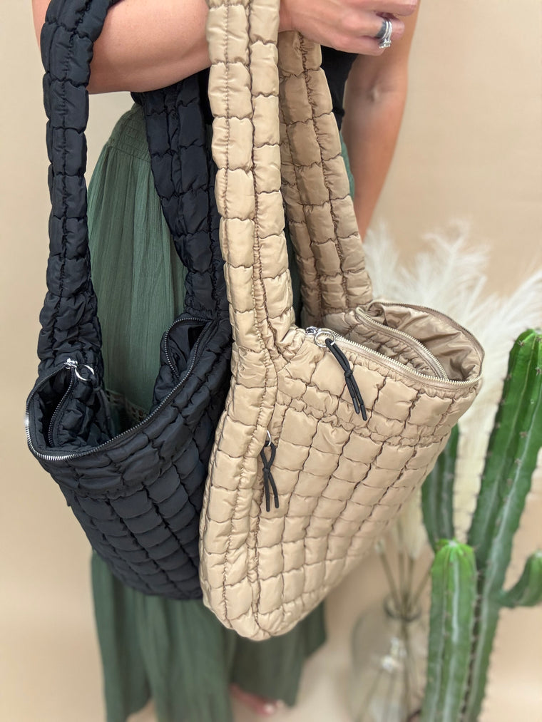 Quilted Carryall Crossbody Bag