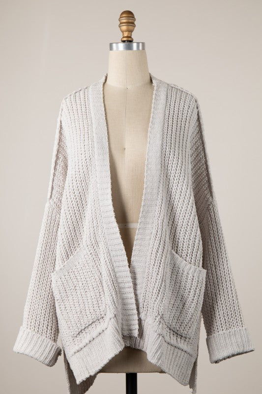 Snow Washed Chenille Cardigan