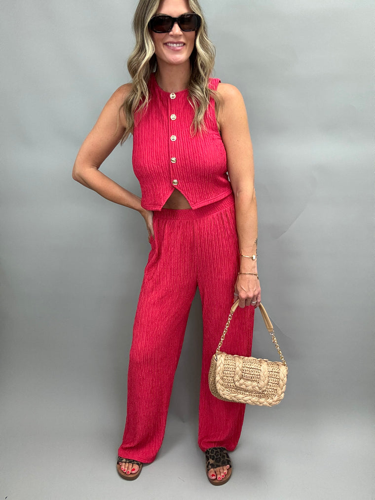 Suit Yourself Red Pant Set