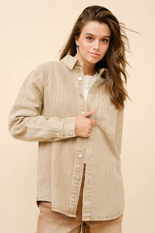 Rhinestone Pinstripe Jacket