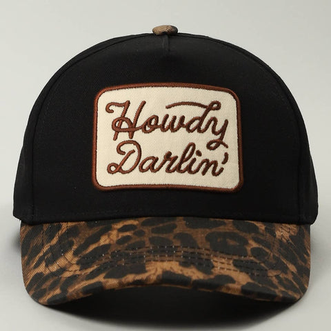 Howdy Darlin Patch Leopard Hat