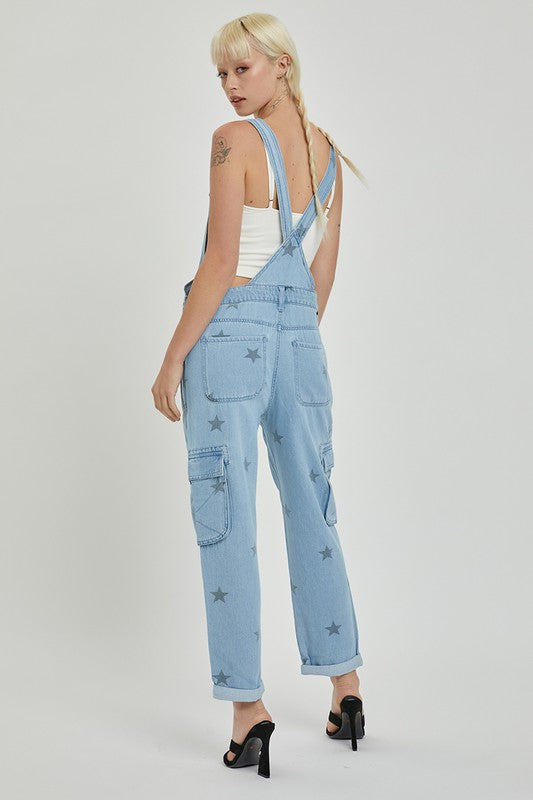 Star Print Cargo Overalls