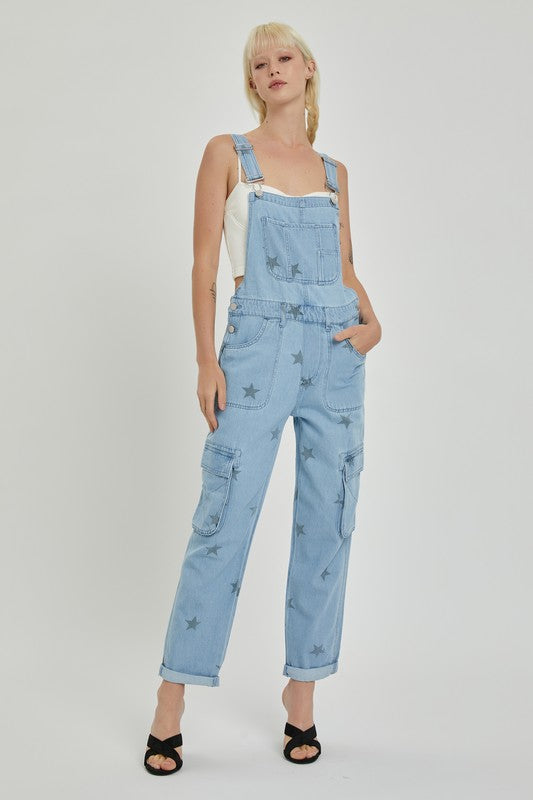 Star Print Cargo Overalls