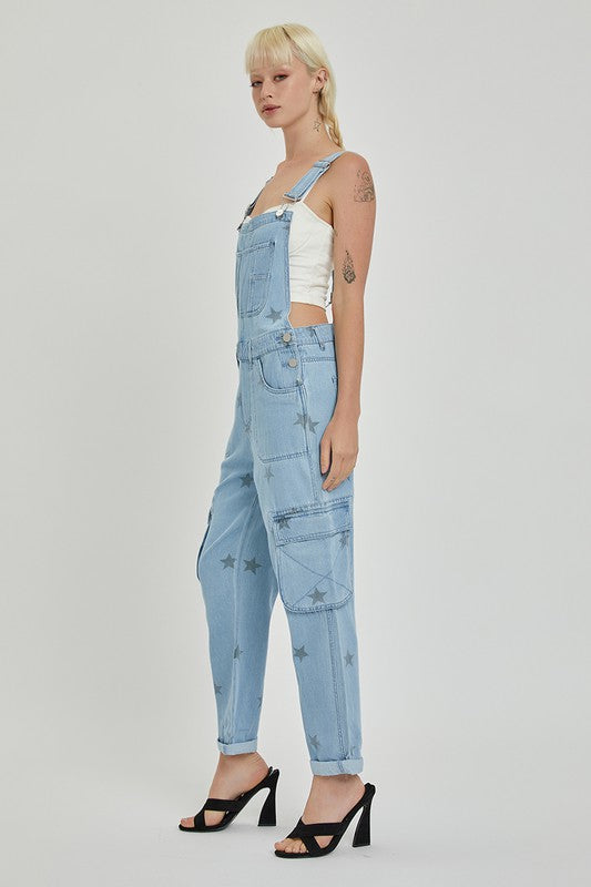 Star Print Cargo Overalls