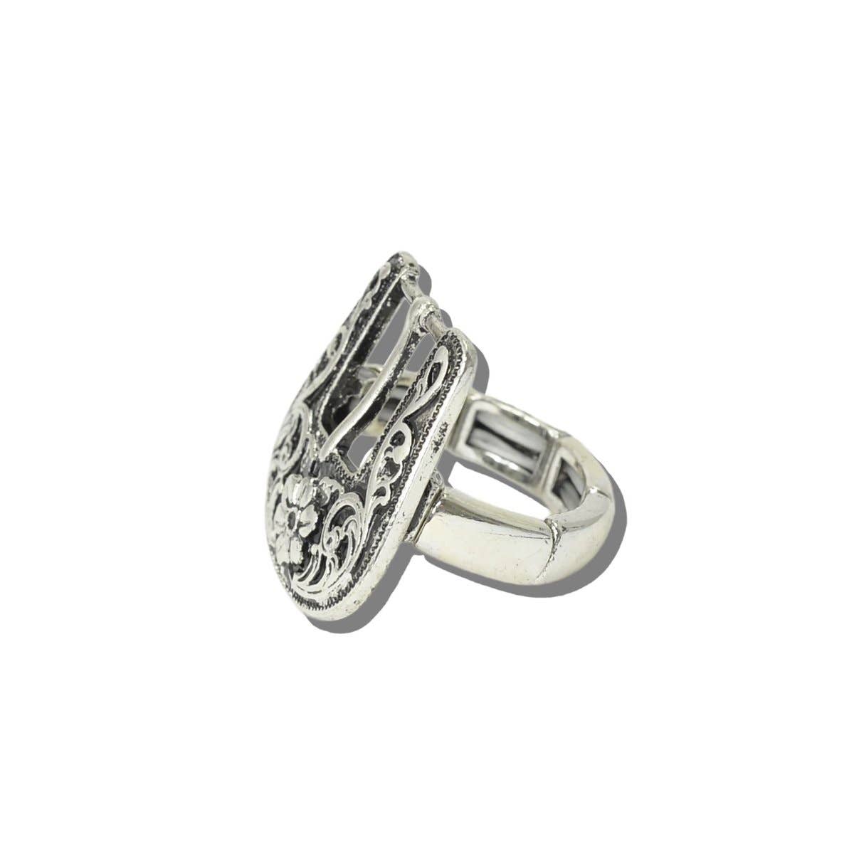 Floral Belt Buckle Stretch Ring