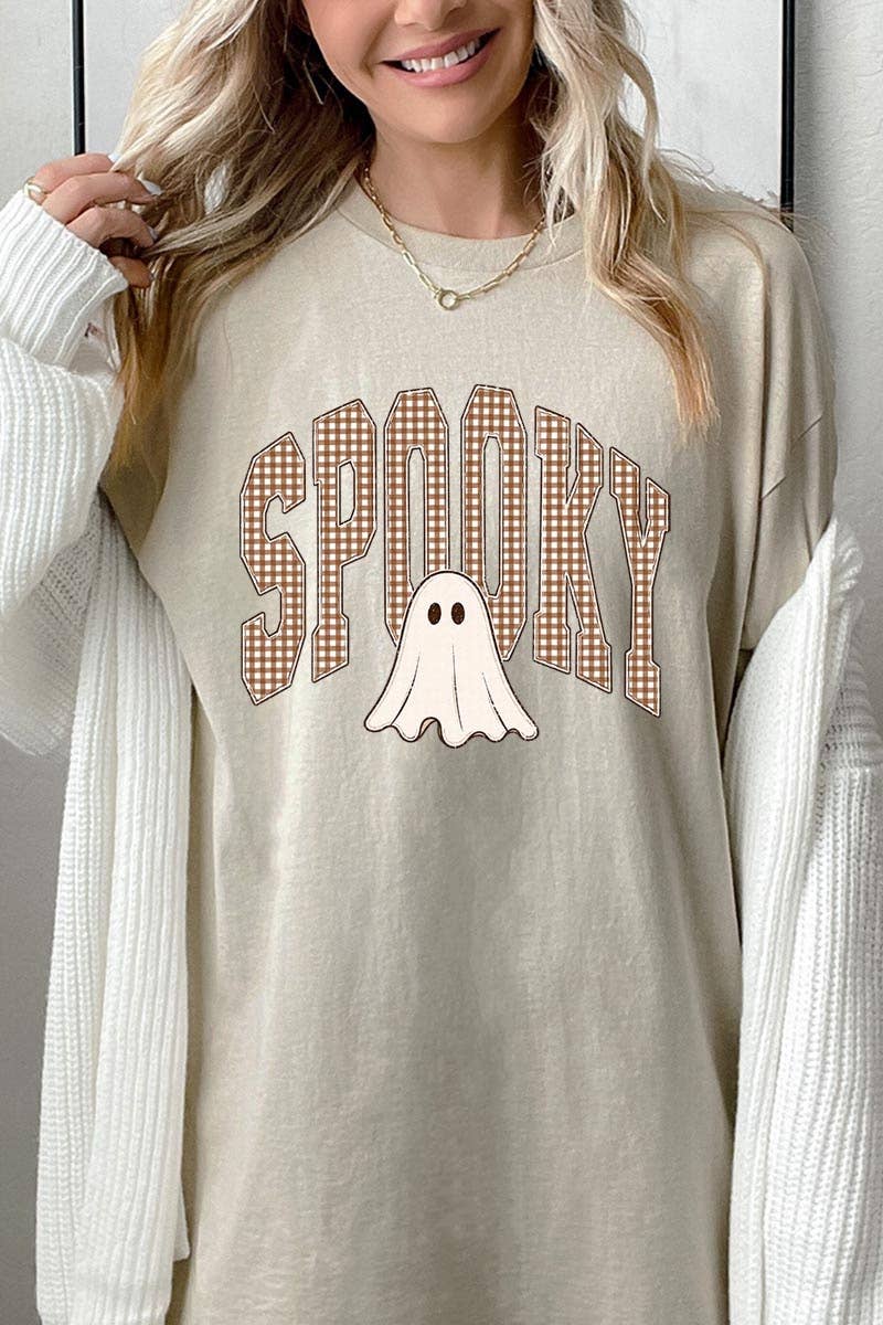Gingham Spooky Ghost Graphic Tee