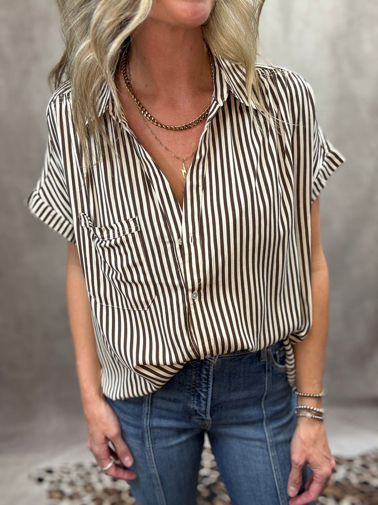 Main Street Stripped Button Down Shirt