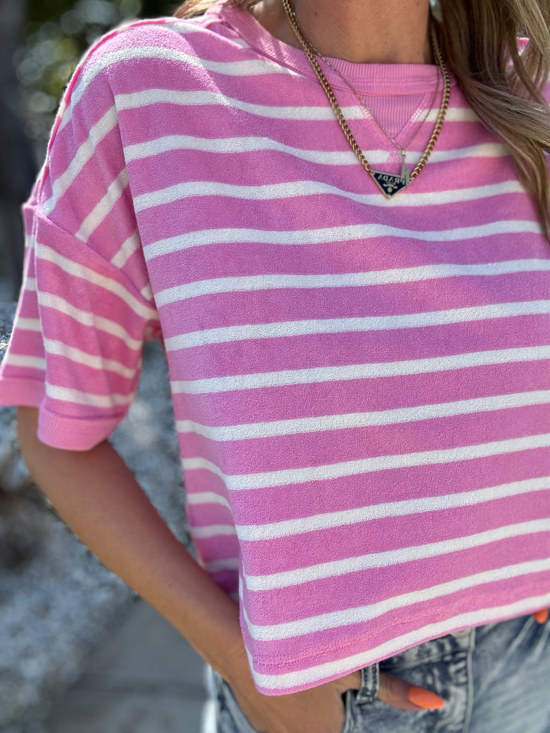 Pink Skies Stripe Tee