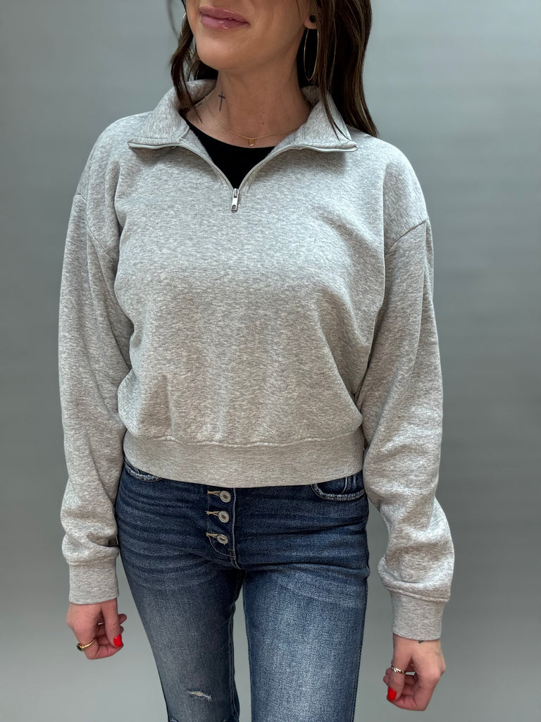 Heather Gray Half Zip